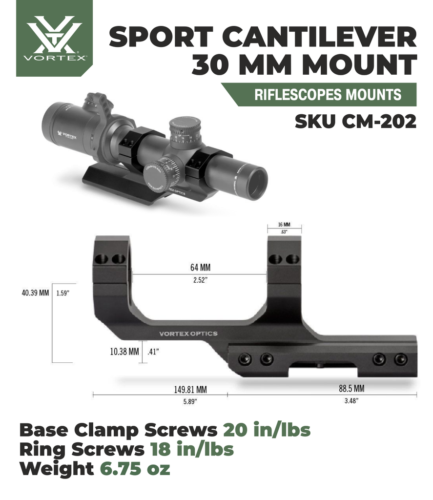 Vortex Optics CM-202 Cantilever Mount 30mm 2