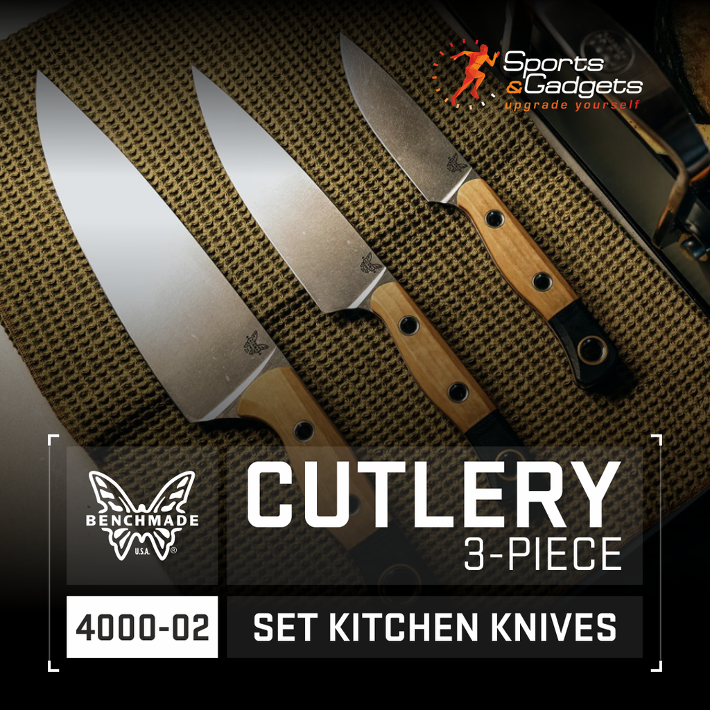 Elevate Your Culinary Experience with Benchmade Cutlery 3-Piece Set Kitchen Knives 4000-02 Maple Valley CPM-154