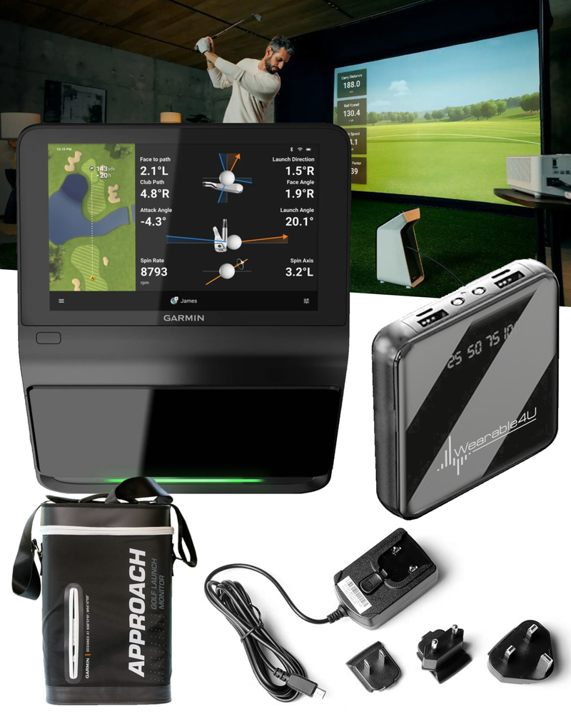 Garmin Approach R50 Premium Golf Launch Monitor and Simulator with Wearable4U Power Bank Bundle