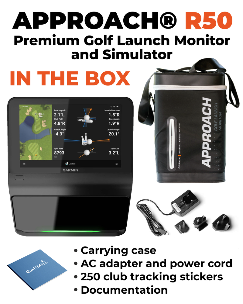 Garmin Approach R50 Premium Golf Launch Monitor and Simulator with Wearable4U Power Bank Bundle