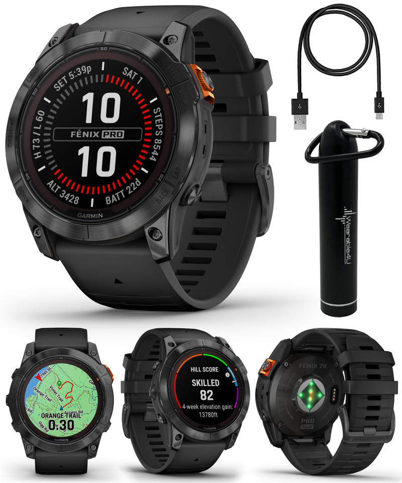 Garmin Fenix 7 Pro Solar Series Multisport GPS 42/47/51 mm Smartwatch | Wearable4U Bundle