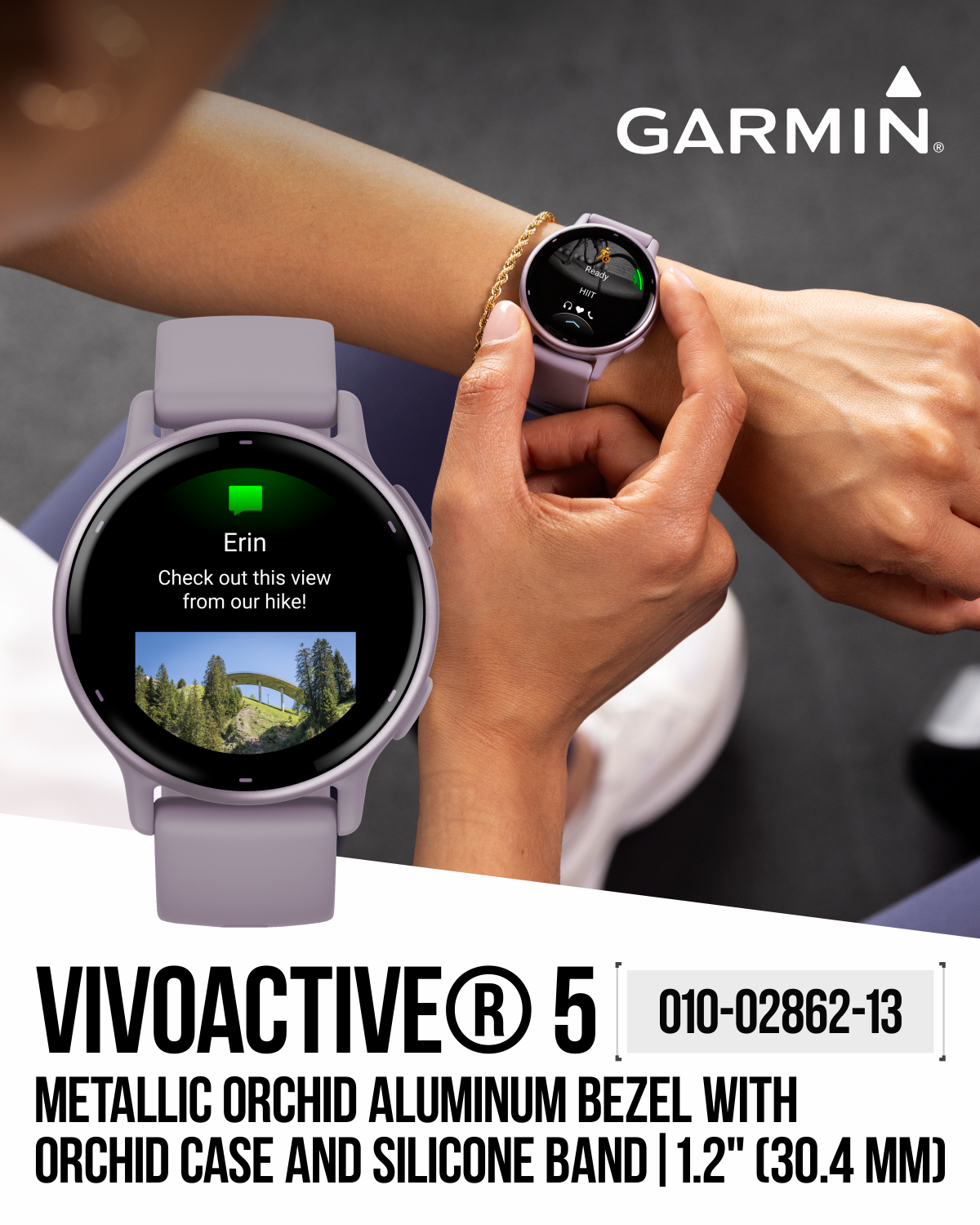 Garmin vivoactive 5, Slate Aluminum Bezel with Black Case and