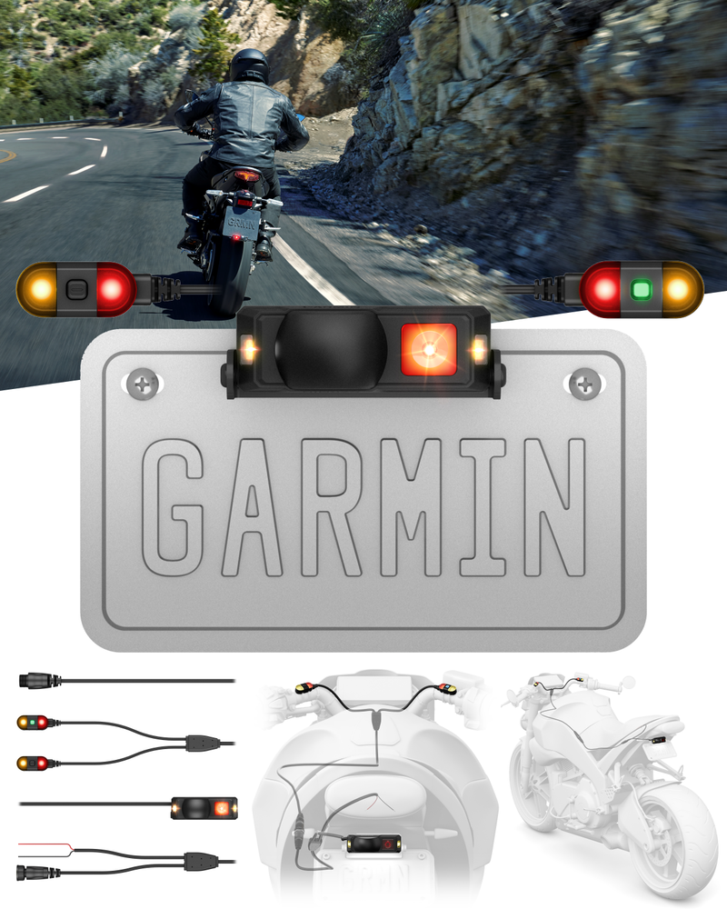 Garmin Zumo R1 Radar, Motorcycle Rearview and Blind Spot Radar with External Lights, Audio Alerts and Heads-up Indicator 010-02902-00