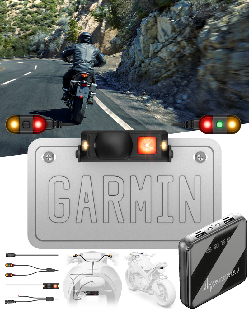 Garmin Zumo R1 Radar, Motorcycle Rearview and Blind Spot Radar with External Lights, Audio Alerts and Heads-up Indicator 010-02902-00