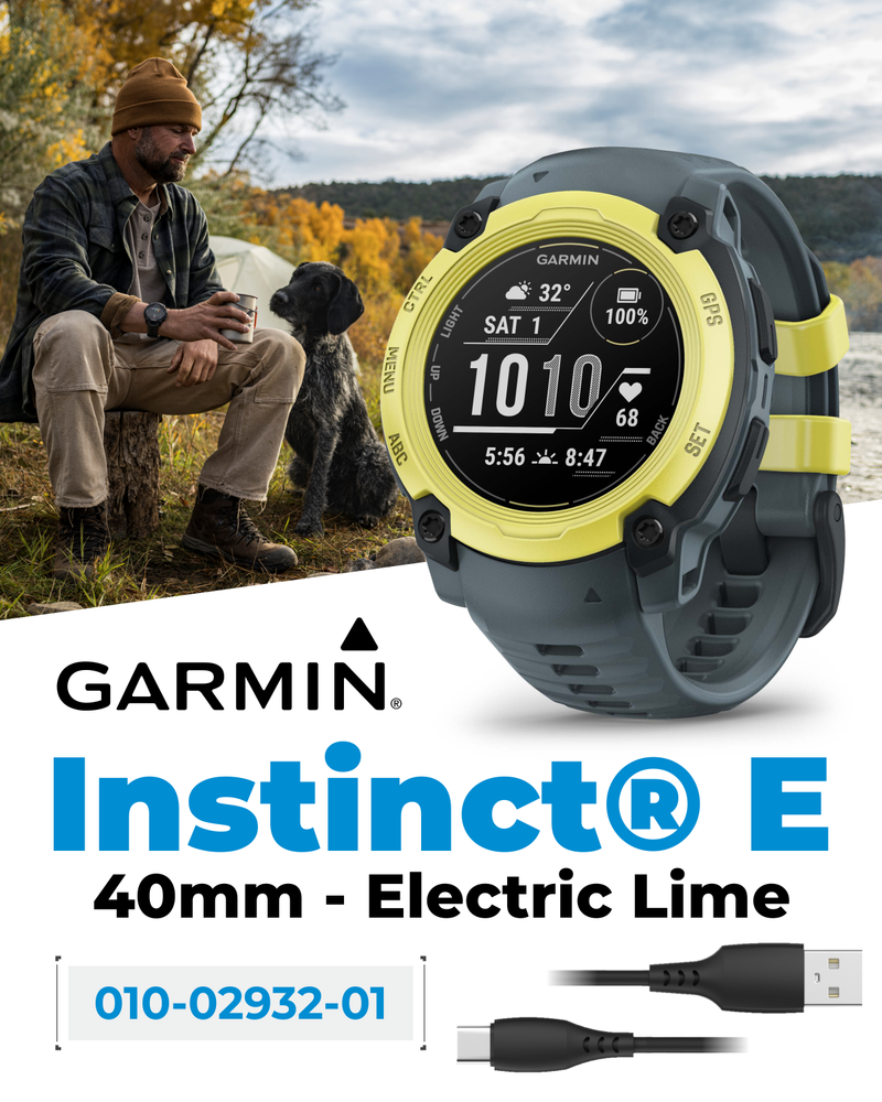 Garmin Instinct E Smartwatch, 40 mm, MIP Display, GPS, Cardio, SpO2, +70 Sports Apps, Training Readiness, Activity Tracker 24/7, Notifications, Connect IQ, 14 Day Time