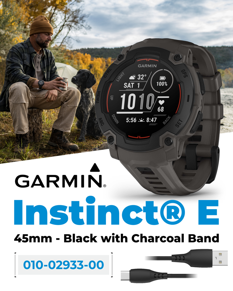 Garmin Instinct E Smartwatch, 40 mm, MIP Display, GPS, Cardio, SpO2, +70 Sports Apps, Training Readiness, Activity Tracker 24/7, Notifications, Connect IQ, 14 Day Time