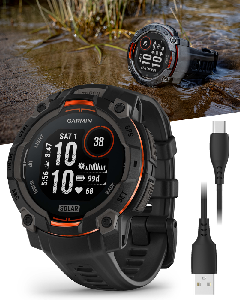 Garmin Instinct 3 Rugged Outdoor GPS Smartwatch, Wearable4U