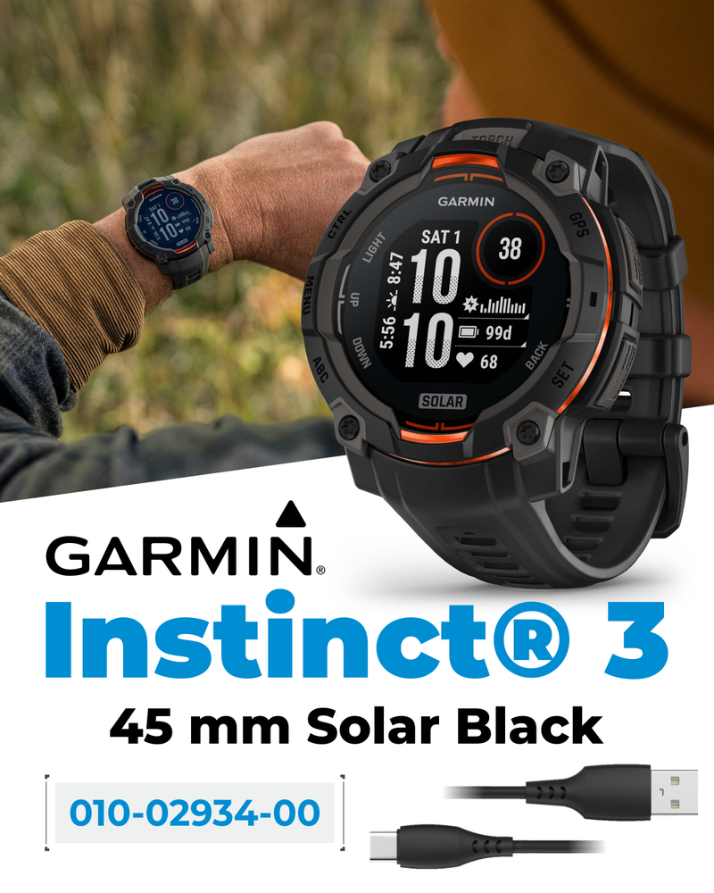 Garmin Instinct 3 Rugged Outdoor GPS Smartwatch, Wearable4U