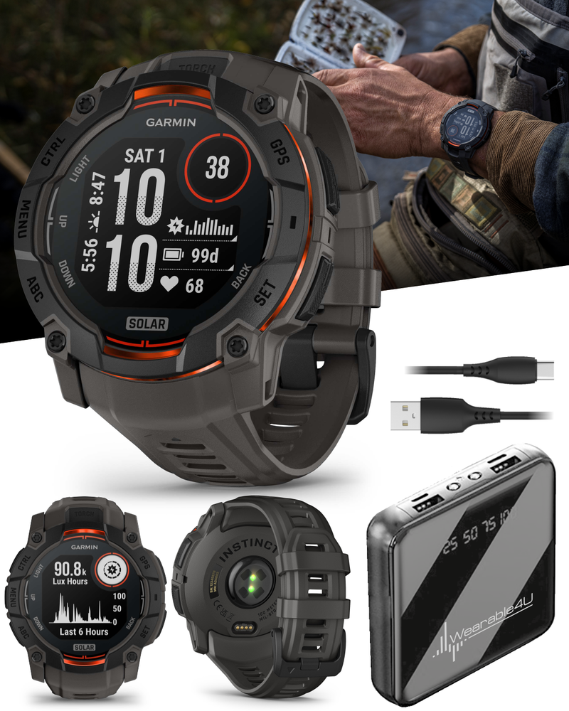 Garmin Instinct 3 Rugged Outdoor GPS Smartwatch, Wearable4U