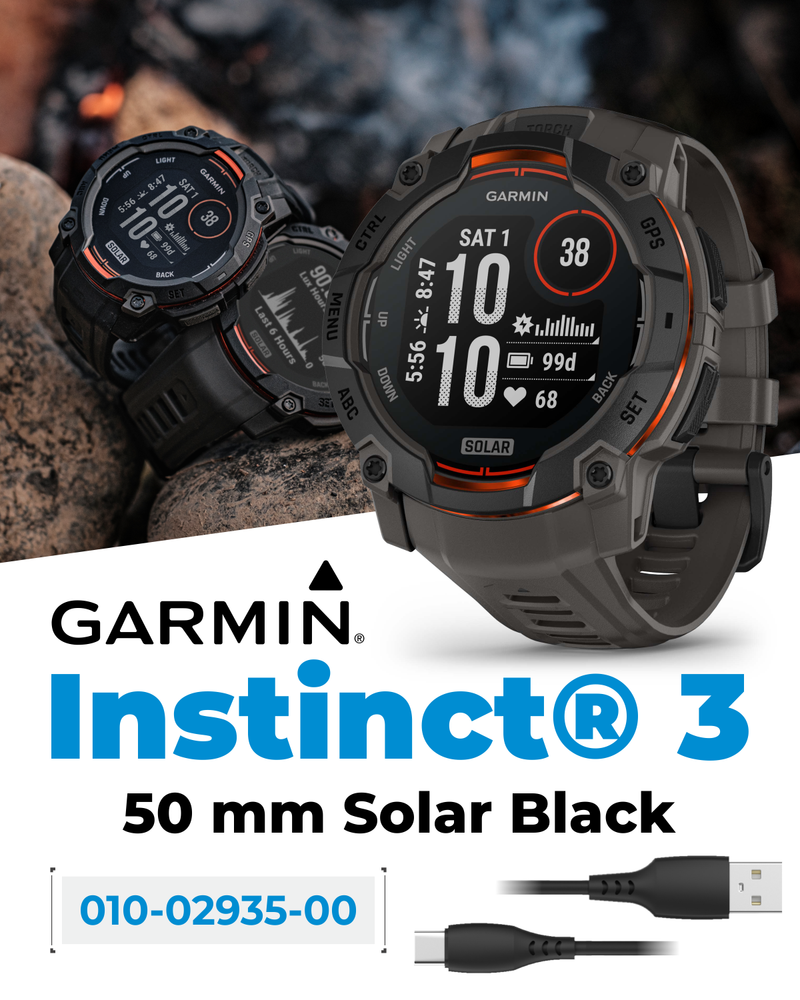 Garmin Instinct 3 Rugged Outdoor GPS Smartwatch, Wearable4U