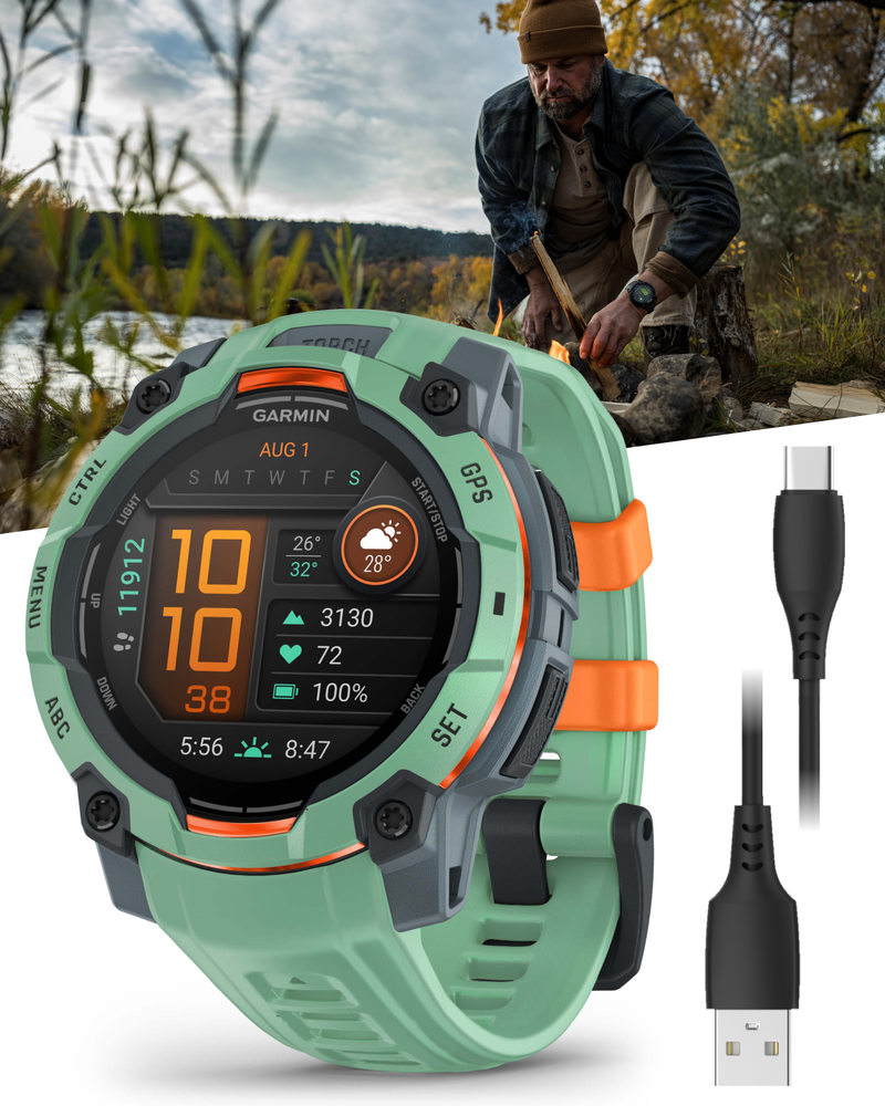 Garmin Instinct 3 Rugged Outdoor GPS Smartwatch, Wearable4U