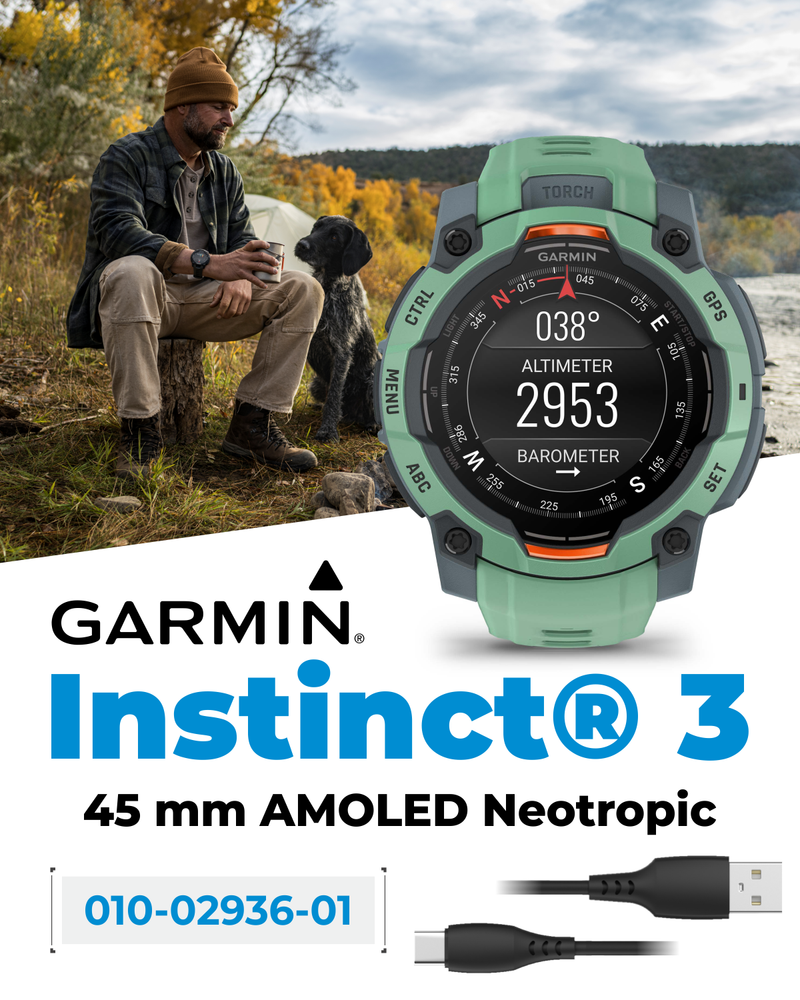 Garmin Instinct 3 Rugged Outdoor GPS Smartwatch, Wearable4U