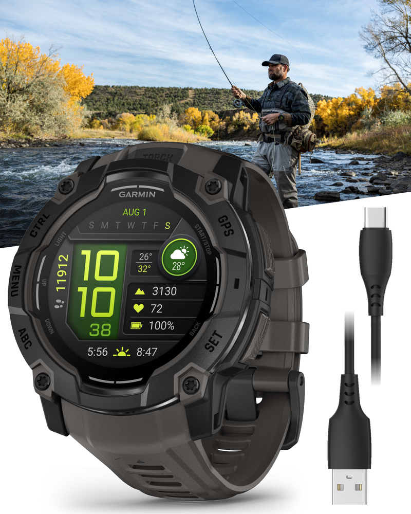 Garmin Instinct 3 Rugged Outdoor GPS Smartwatch, Wearable4U