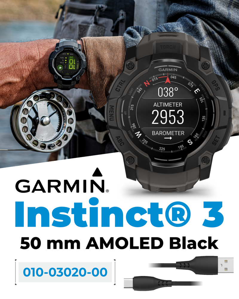 Garmin Instinct 3 Rugged Outdoor GPS Smartwatch, Wearable4U