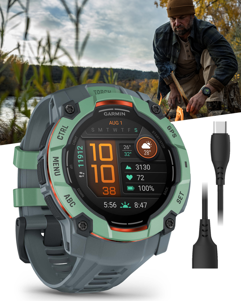 Garmin Instinct 3 Rugged Outdoor GPS Smartwatch, Wearable4U