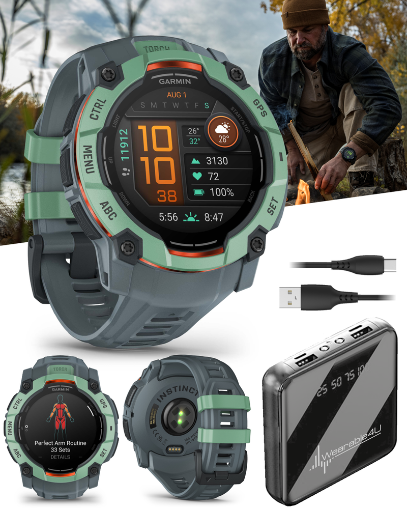 Garmin Instinct 3 Rugged Outdoor GPS Smartwatch, Wearable4U