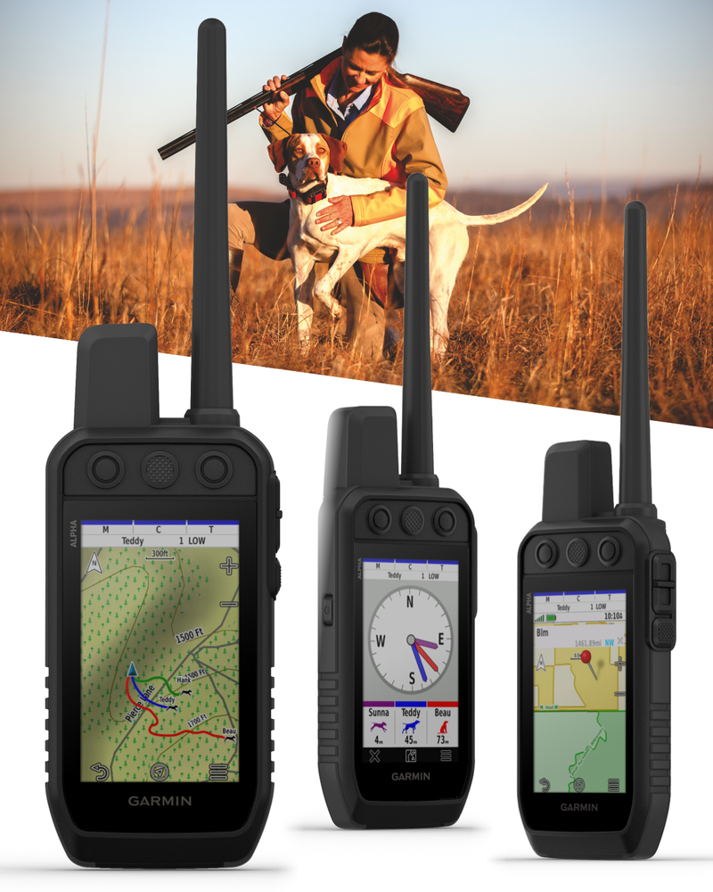 Garmin Alpha 200 Plus Dog Tracking & Training Handheld GPS, 3.5” Touchscreen, Track & Train Up to 20 Dogs from 9 Miles, Preloaded TopoActive Maps, 18 Training Levels with Wearable4U Power Bank Bundle  (010-04014-00)