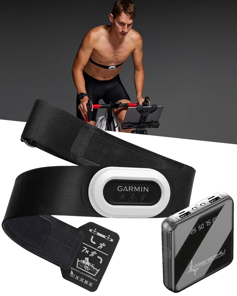 Garmin HRM-Pro Plus | Premium Chest Strap Heart Rate Monitor | Running Dynamics | ANT+ | BLUETOOTH w/ Wearable4U PowerBank Bundle (010-13118-05_PowerBankSq)