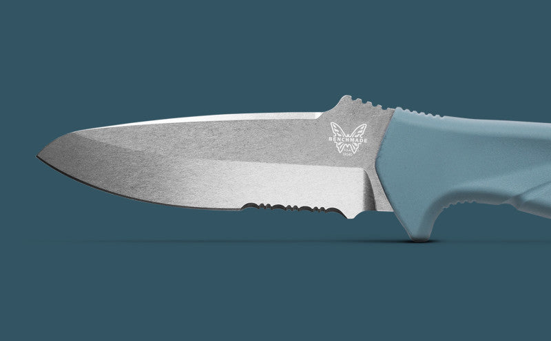 Benchmade Undercurrent Depth Blue Santoprene 4.32" Sheepsfoot MagnaCut Fixed Blade Knife (18040S)