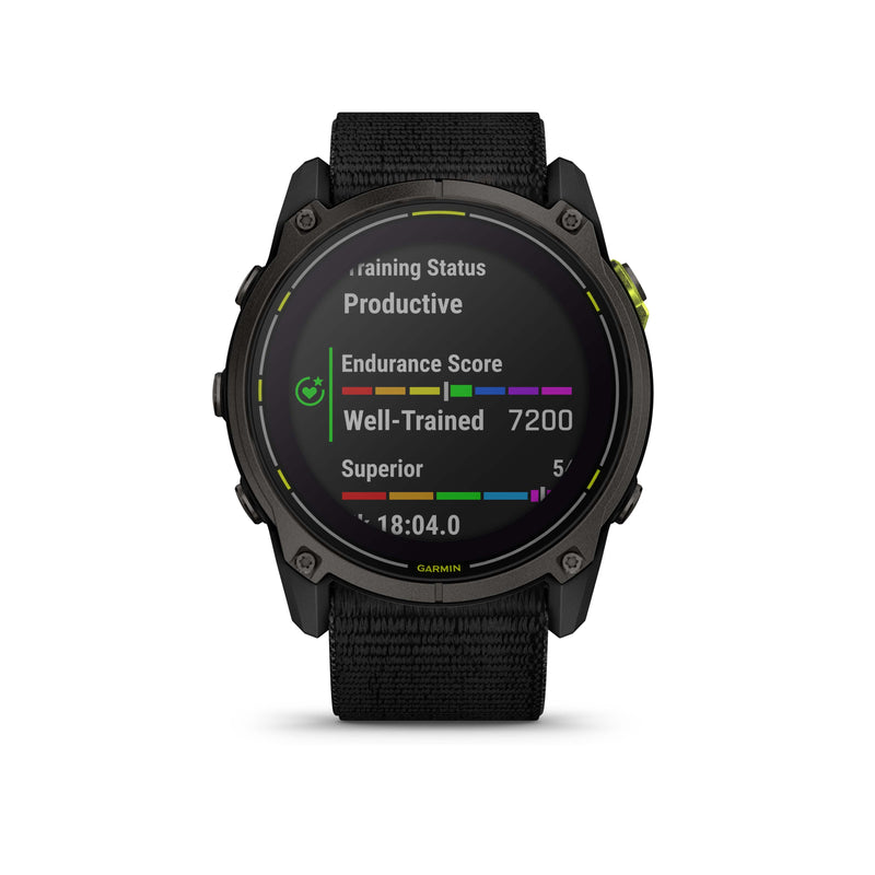 Garmin Enduro 3 - 51 mm, Solar, Sapphire, Ultraperformance GPS Smartwatch, Carbon Gray DLC Titanium with Black UltraFit Nylon Strap Bundle (010-02751-00)