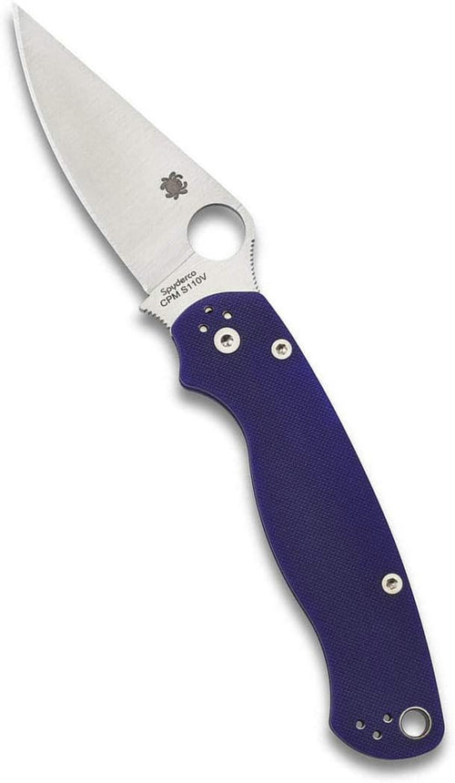 Spyderco ParaMilitary 2 G-10 Dark Blue CPM S110V 3.45" Plain Edge Folding Pocket Knife (C81GPDBL2)