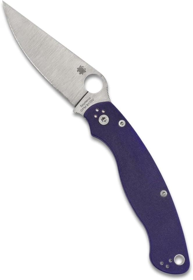 Spyderco Military2 CPM S110V Dark Blue 4" Plain Edge Folding Pocket Knife (C36GPDBL2)