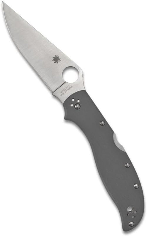 Spyderco Stretch 2 XL Gray G-10 CPM Cru-Wear 3.99" Plain Edge Folding Pocket Knife (C258GPGYCW)