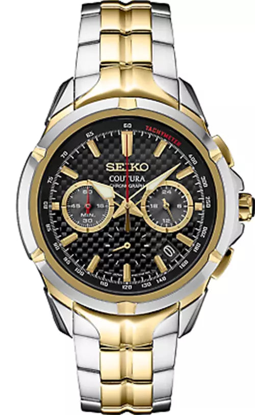 Seiko Coutura Quartz Chronograph 42.0 mm Black Dial Men's Watch (SSB434)