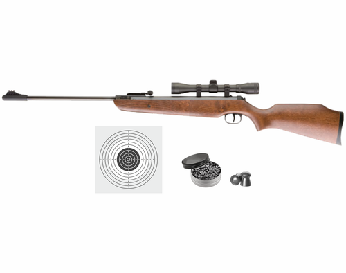 Umarex Ruger Air Hawk 1000 FPS .177 Caliber Break Barrel Air Rifle with Scope (2244001) with Pack of 500x Pellets and Targets Bundle