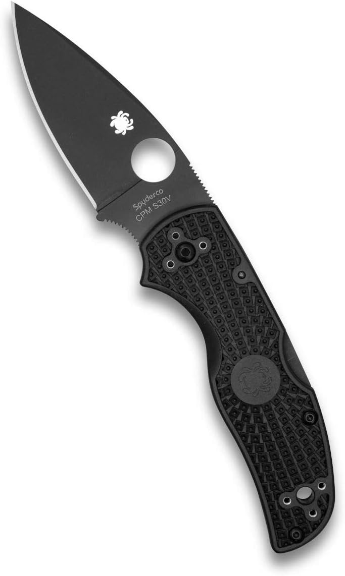 Spyderco Native 5 FRN Black 2.95" Plain Edge Folding Pocket Knife (C41PBBK5)