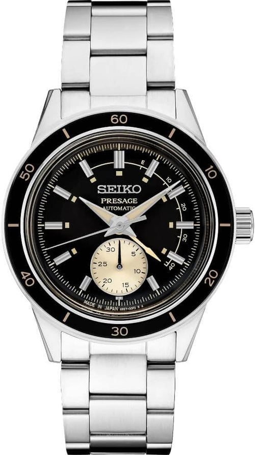 Seiko SSA449 Men's Charcoal Dial 40.8 mm Silver Stainless Steel Band Presage Automatic Watch