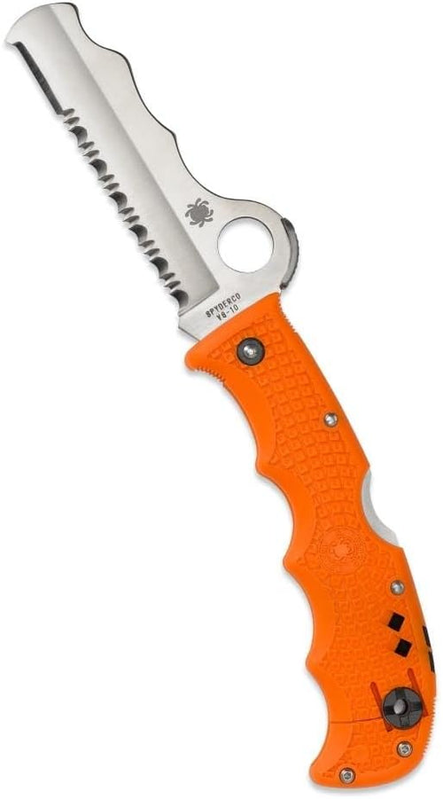 Spyderco Assist Lightweight Orange 3.68" CombinationEdge Folding Pocket Knife (C79PSOR)