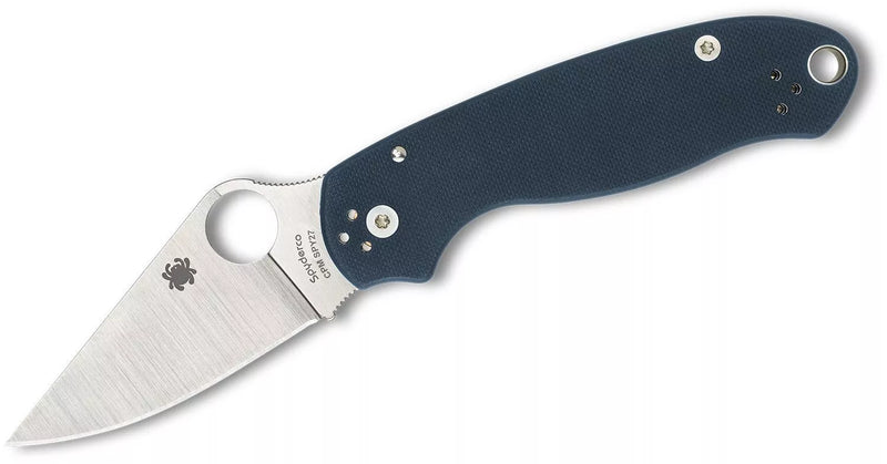 Spyderco Para 3 Plain Edge 2.93" Cobalt Blue G-10 CPM SPY27 Folding Pocket Knife (C223GPCBL)