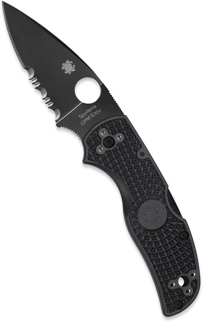 Spyderco Native 5 FRN Black 2.95" Combination Edge Folding Pocket Knife (C41PSBBK5)