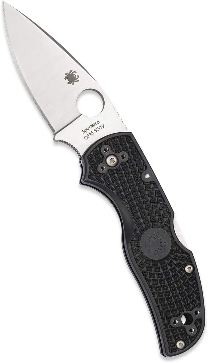 Spyderco Native 5 FRN Black Lightweight Plain Edge Folding 2.95" Pocket Knife (C41PBK5)