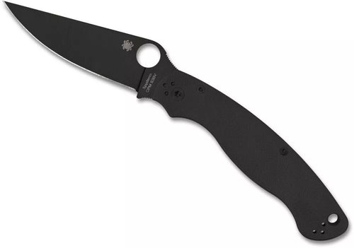 Spyderco Military2 Black G-10 4" Plain Edge Folding Pocket Knife (C36GPBK2)