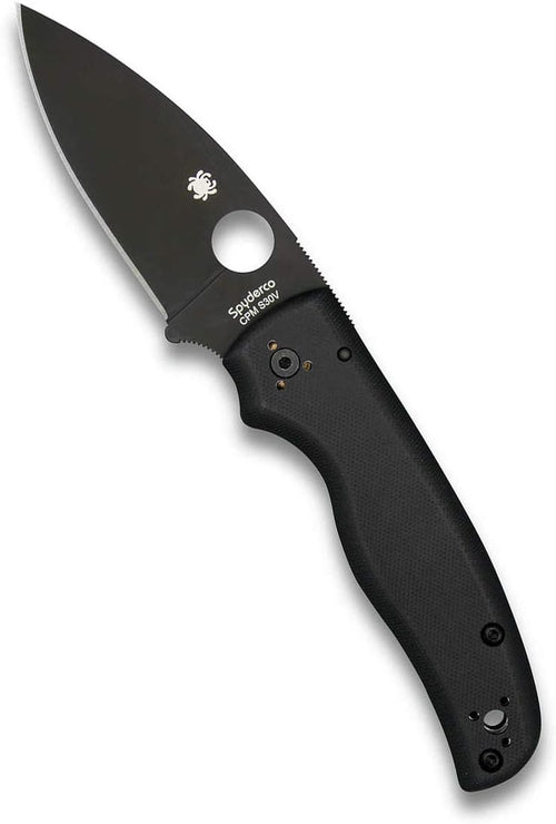 Spyderco Shaman G-10 Black 3.58" Plain Edge Folding Pocket Knife (C229GPBK)