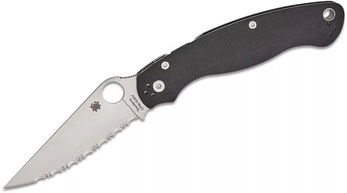 Spyderco Military 2 Serrated S30V Stainless and Black G-10 Pocket Knife (C36GS2)