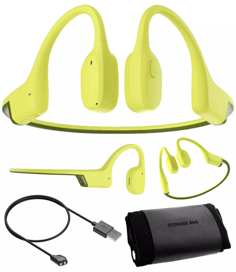 Suunto Sonic Open-Ear Bone Conduction Sports Headphone, Lime, Bluetooth Wireless Headset w/Enhanced Bass & Multipoint Connection, 10H Playtime w/Fast Charging