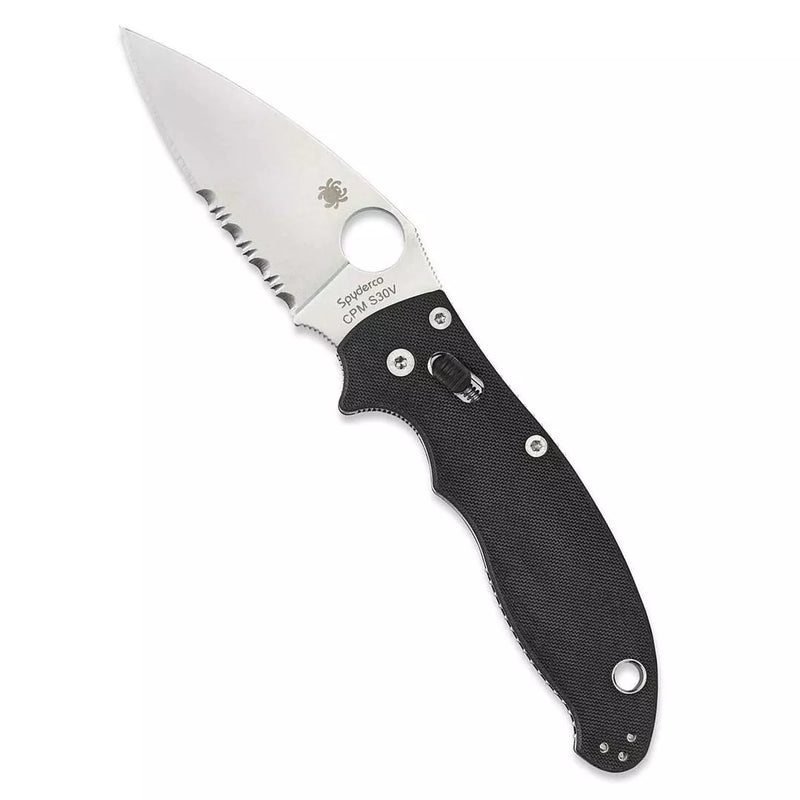 Spyderco Manix 2 Black G-10 CombinationEdge 3.37" Folding Pocket Knife (C101GPS2)