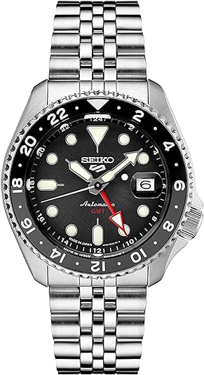 Seiko 5 Sports SKX Sports Style GMT Series Automatic 42.5 mm Black Dial Men's Watch (SSK001)
