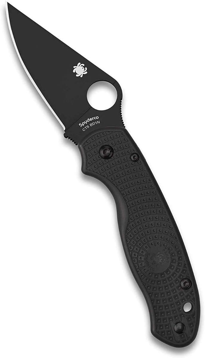 Spyderco Para 3 Lightweigh Black Blade 2.93" Plain Edge Folding Pocket Knife (C223PBBK)