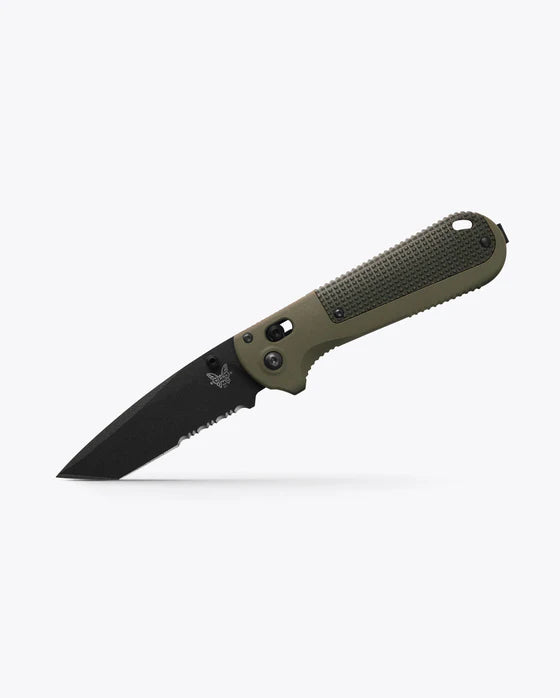 Benchmade Redoubt Ranger Green Forest Grivory 3.53" Serrated Edge Folding Pocket Knife (431SBK-1)