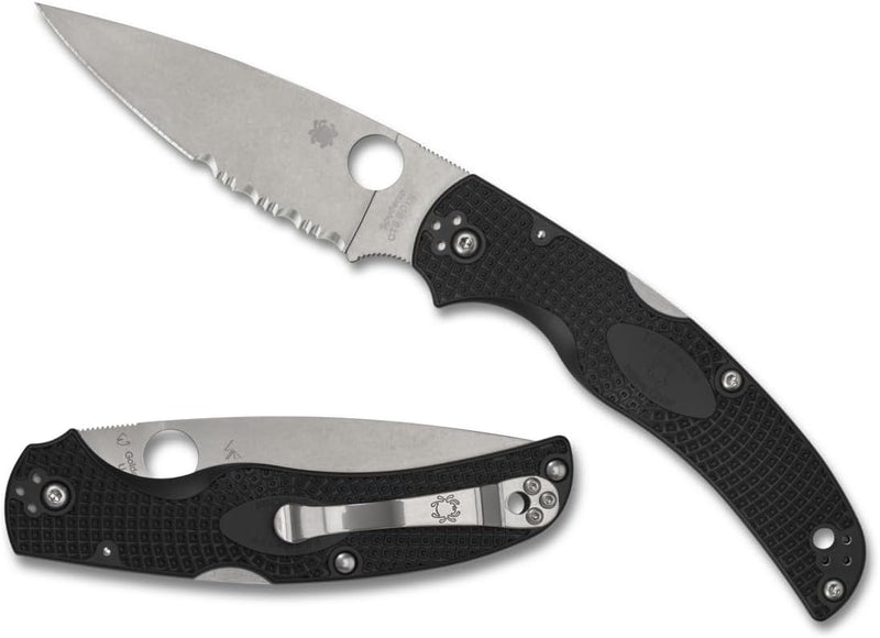 Spyderco Native Chief Black Lightweight CombinationEdge Folding 4.02" Pocket Knife (C244PSBK)