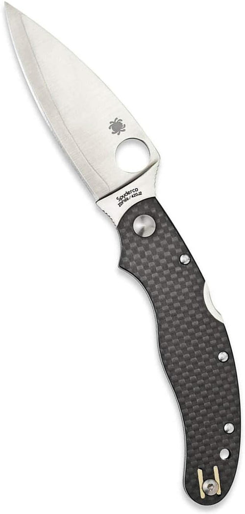 Spyderco Caly 3.5 Carbon Fiber ZDP-189 3.4" Plain Edge Folding Pocket Knife (C144CFPE)