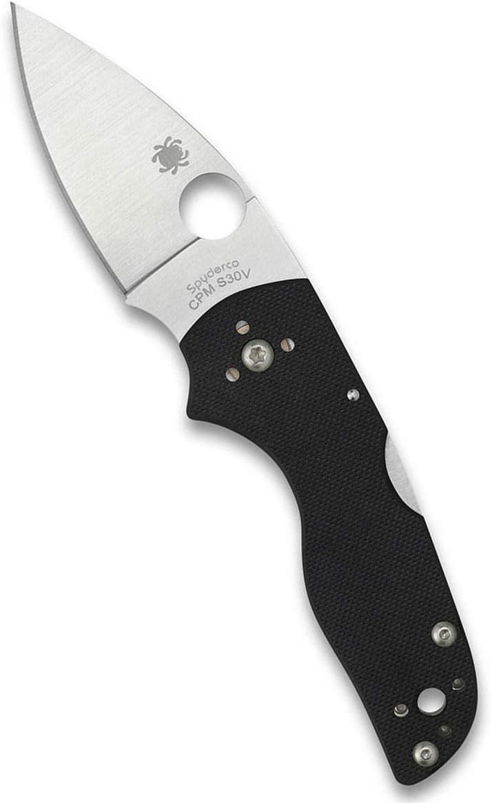 Spyderco Lil' Native G-10 Black Mid Back Lock 2.42" Plain Edge Folding Pocket Knife (C230MBGP)