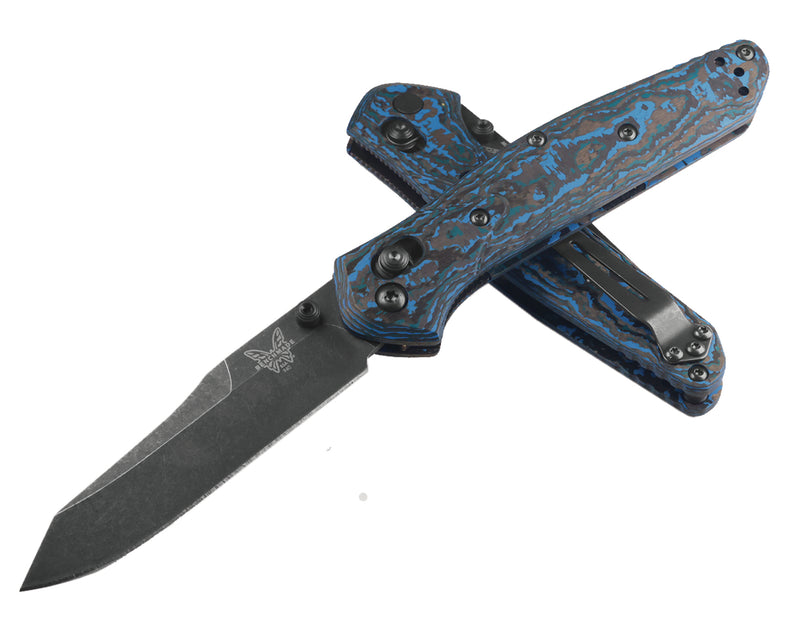 Benchmade Osborne 940BK-2404 Limited Edition Blue Class 3.4" Plain Edge Folding Pocket Knife (Arctic Storm Fatcarbon Handle)