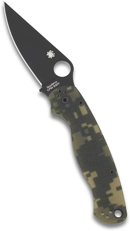 Spyderco ParaMilitary 2 G-1 3.45" Black Blade Plain Edge Folding Pocket Knife (C81GPCMOBK2)