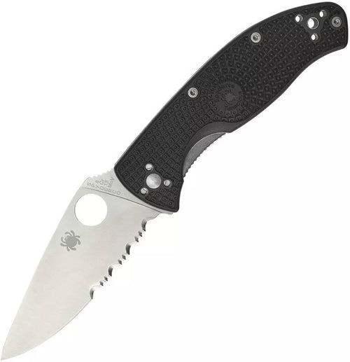 Spyderco Tenacious Lightweight 3.39" Combination Edge Folding Pocket Knife (C122PSBK)