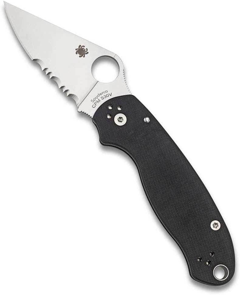 Spyderco Para 3 G-10 Black CPM S45VN 2.93" Combination Edge Folding Pocket Knife (C223GPS)